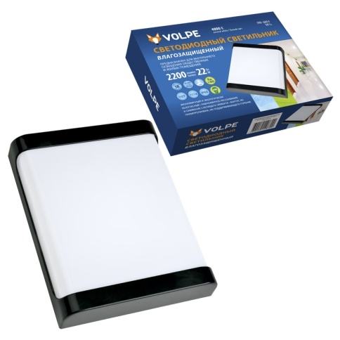Volpe Светильник св/д влагозащищенный прямоугольный BLACK ULW-Q280 22W/4000K/S02 IP65 фото 1