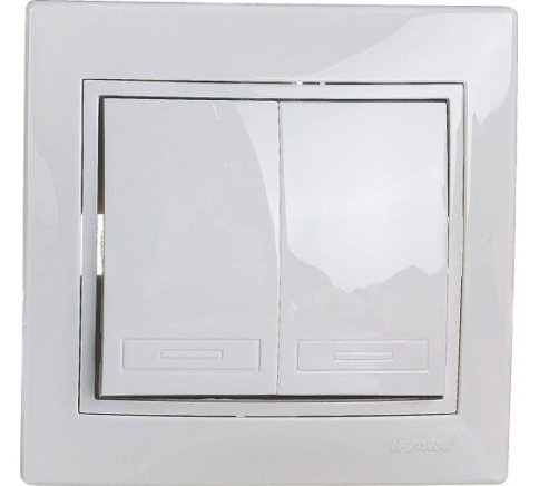 Lezard Выключатель с/у 2кл белый Мира 701-0202-101 фото 1