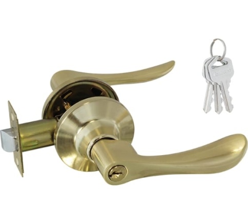 Защелка межкомнатная ЗВ3-01 (мат.золото) (ключ/фиксатор) фото 1