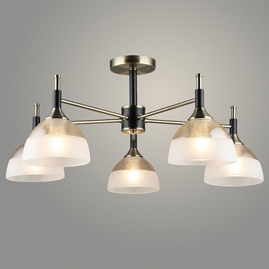 Люстра А4171/5 АВ+ВК бронза/черный фото 1