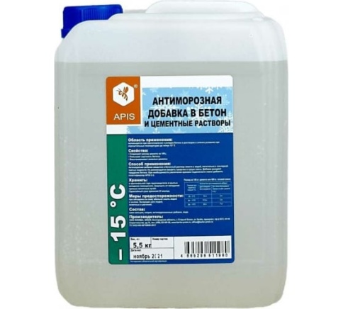 APIS Антиморозная добавка в бетон с пластифицирующими свойствами канистра 5,5 кг. фото 1