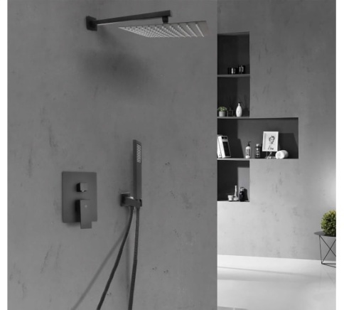 SANTREK AQUA-1052 Встраиваемая душевая система, квадрат, черный фото 2