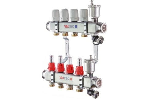 *Коллекторная группа нерж. 5 вых Valtec в сборе 1*3/4 с расходомерами (586) фото 1