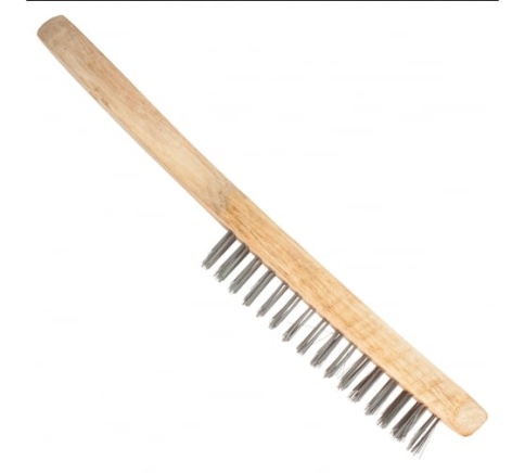 Ормис Щетка проволочная стальная, деревянная рукоядка, 4ряда, толщ.проволоки 0,33мм,270мм (11-1-004) фото 1