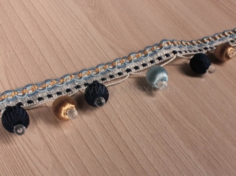 Бахрома Ajur бусины син./голуб./беж. В4-53-04(25m) фото 1