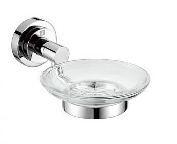  (!) "Раунд" держатель для мыла, стекло, хром фото 1