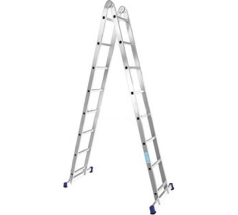 Алюмет Лестница двухсекционная 2х8 ступеней фото 1