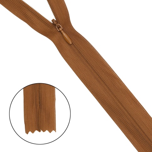 Молния потайная 18-20см т.бежевая фото 1
