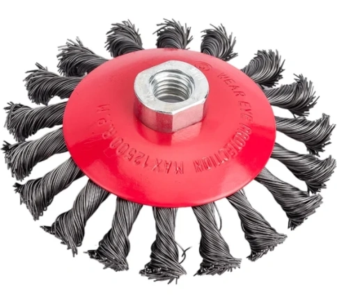 Корщетка-колесо, с наклоном, гайка М14 (39115) фото 1