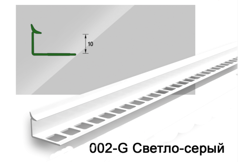 "Деконика"  Раскладка внутр 10мм 2,5м  Светло-серый глянец/002-0 (Д-Пл10-В 002-0 свт.сер-г) фото 1