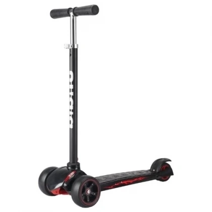 Самокат 3-ный BIBITU STRONG, 120/76 мм, черный 1/4 SKL-010-BK фото 1