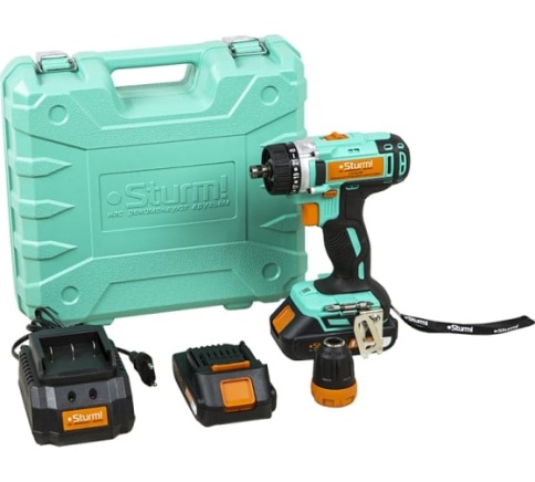 Sturm CD3618Т Дрель аккум. 18В, 1BatterySystem, 30Нм, 2х2,0 Ач., съемный патрон, кейс фото 1