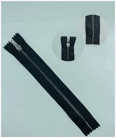 Молния джинсовая №4 металл 14см цв.аник/джинсовый неразъемная фото 1