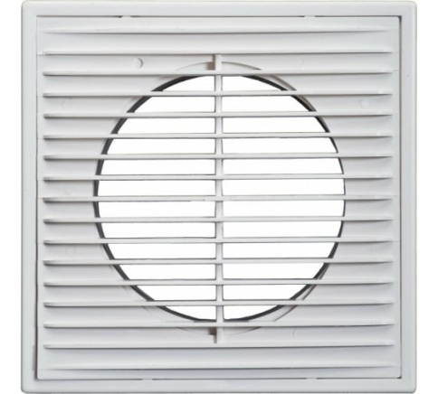 Решетка пластмассовая прямоточная с сеткой, с рамкой 2121П фото 1