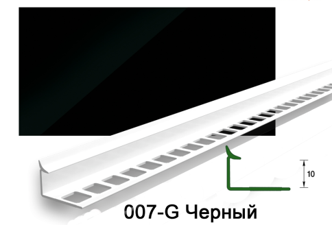 "Деконика"  Раскладка внутр 10мм 2,5м  Черный глянец/007-0 (Д-Пл10-В 007-0 чер-г) фото 1