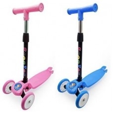 Самокат 3-ный склад. с рег. ручкой, 2 цв., гол/роз 200820219 фото 1