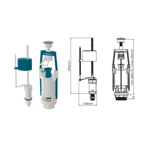 SA416-3 Комплект универсальной смывной арматуры с клапаном нижней подачи воды 1/2 фото 1